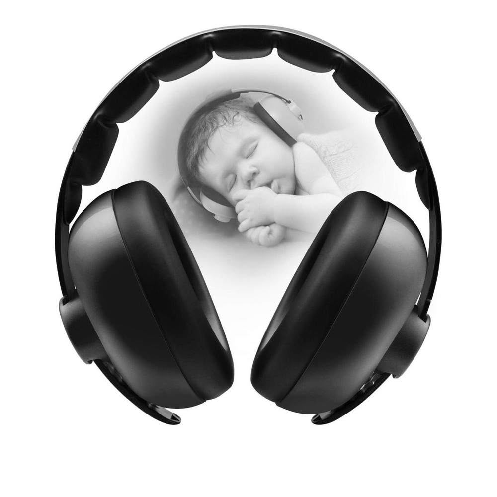 Black Baby Ear Muffs Noise Cancelling Headphones Protection for Babies 3mo+
